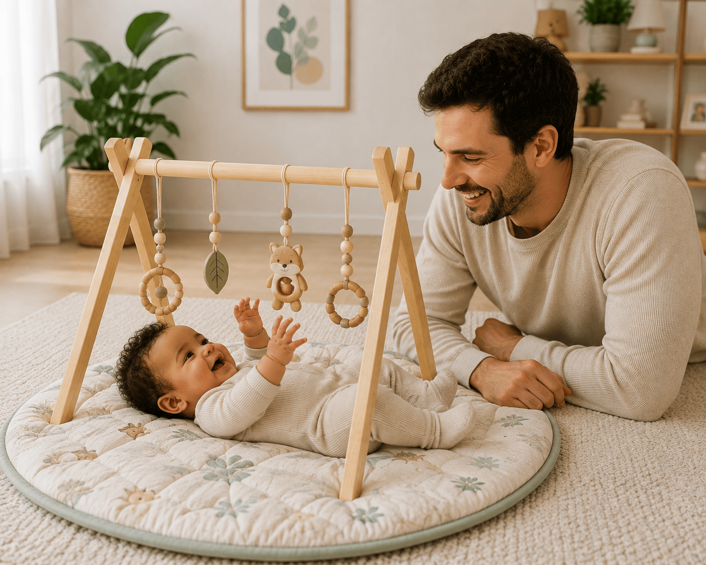 arche d'éveil bébé avec Papa